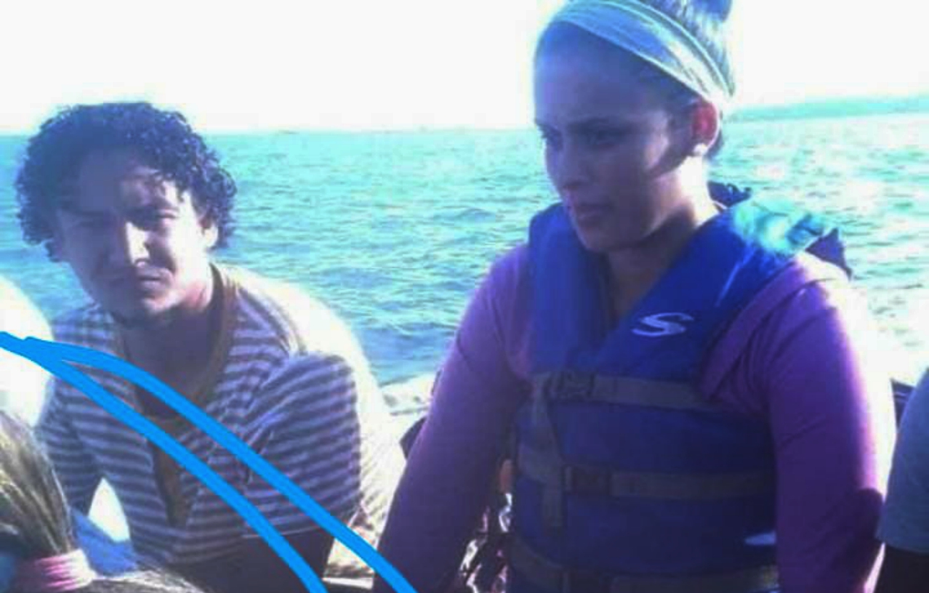 Kelly Zambrano en la embarcación Ana María que salió desde Güiria hacia Trinidad y Tobago