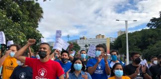 Movimiento Estudiantil protestó en Miraflores. Foto: Cortesía