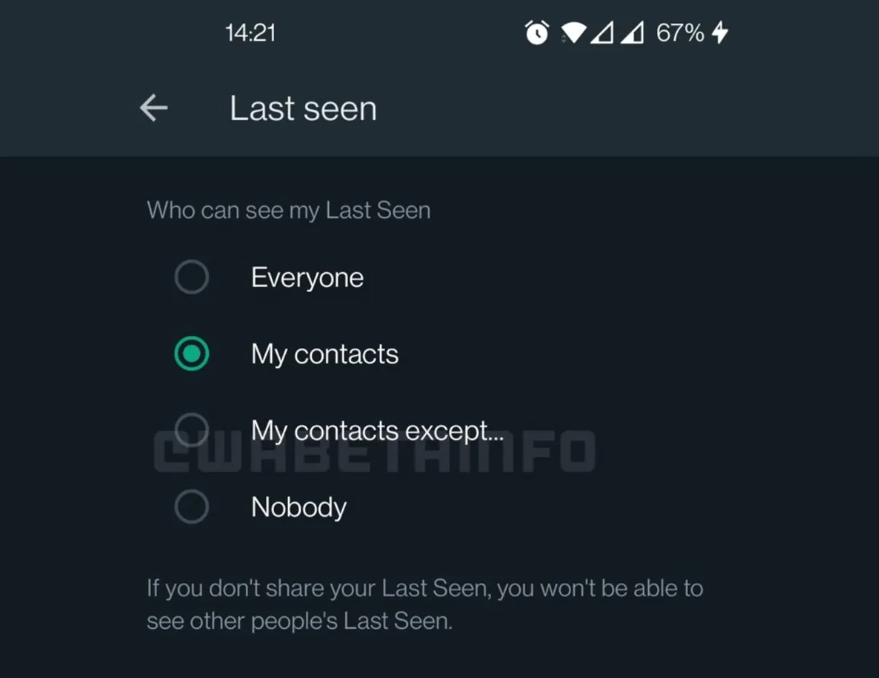 WhatsApp tiene opción para ocultar “última conexión” a contactos específicos