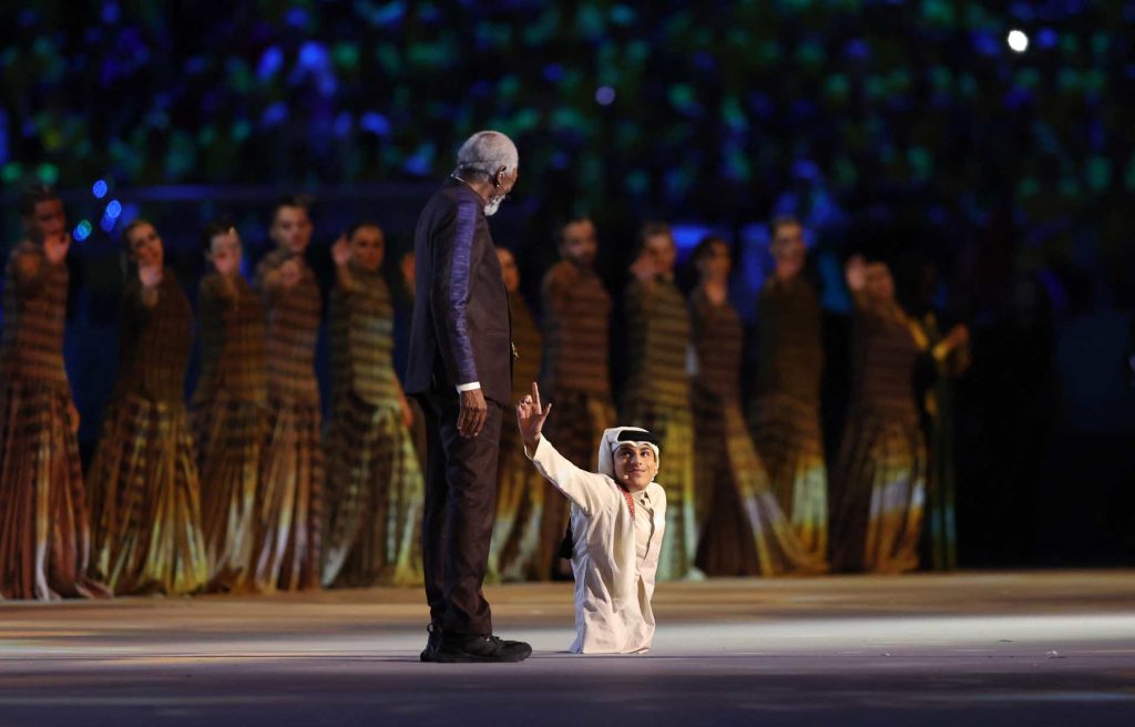 Morgan Freeman en la inauguración del Mundial Qatar 